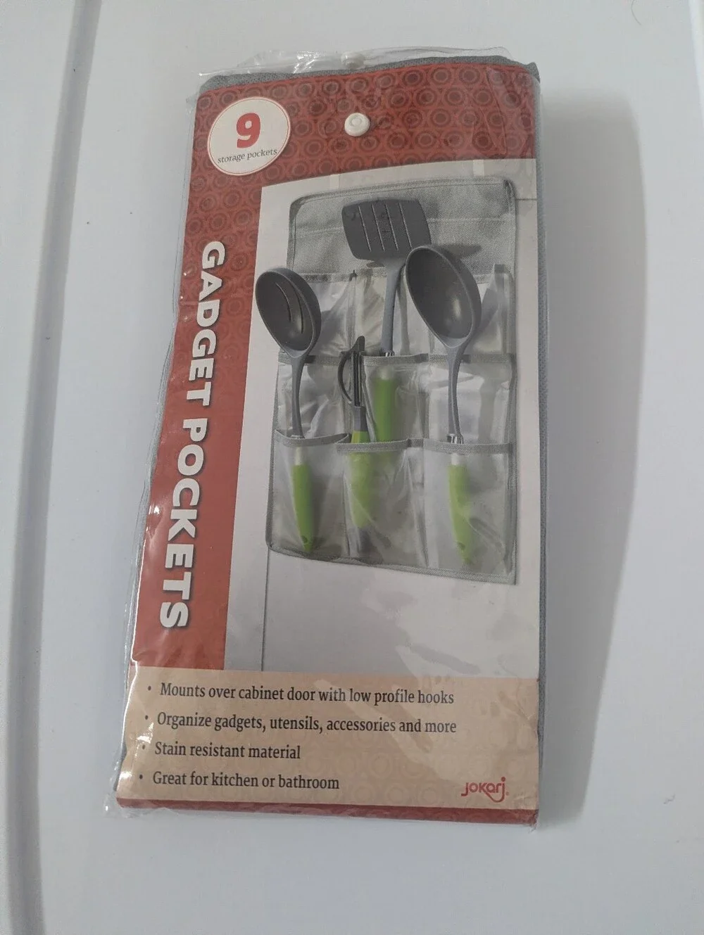Gadget Pockets Over-Cabinet Organizer in Clear with Gray Trim